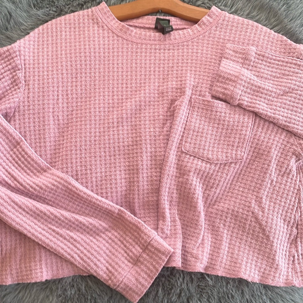 Wild Fable Pink Crewneck Shirt Textured Knit